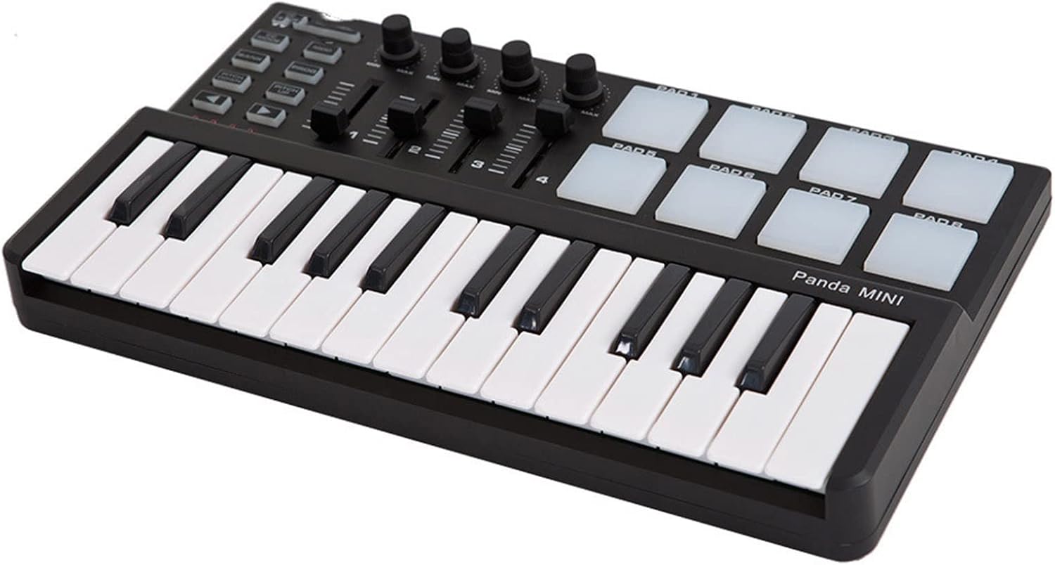 Keyboard Piano Portable Mini Keyboard and Drum Pad 25-Key USB MIDI Controller MIDI Keyboard Piano