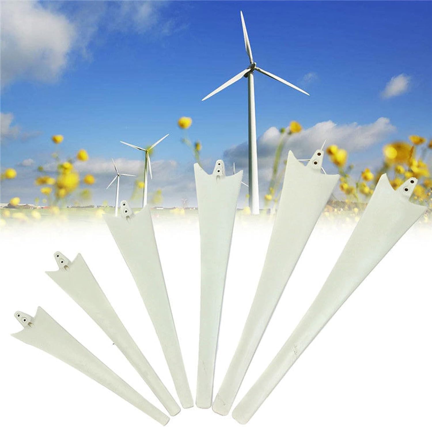 CAJUCA 3-Blade Horizontal Wind Turbine 550/580/600/650Mm Nylon Fiber Windmill Accessories Wind Turbine Blades