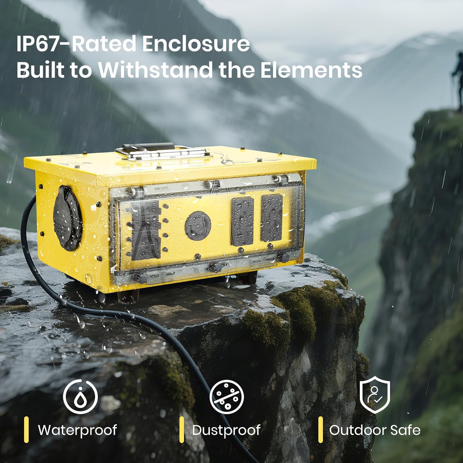 Heavy-Duty 50 Amp Power Distribution Box – 125/250V, SS2-50P Inlet, IP67 Waterproof, (8) 20A GFCI 5-20R Receptacles & (2) 30A Locking Outlets for Jobsite, Generator, RV, Outdoor Use