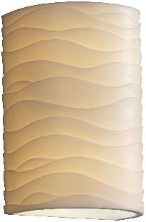PNA-0945W-WAVE-LED1-1000 Porcelina-Small Cylinder-Open Top & Bottom (Outdoor) Wall Sconce (No Metal) -Waves-LED