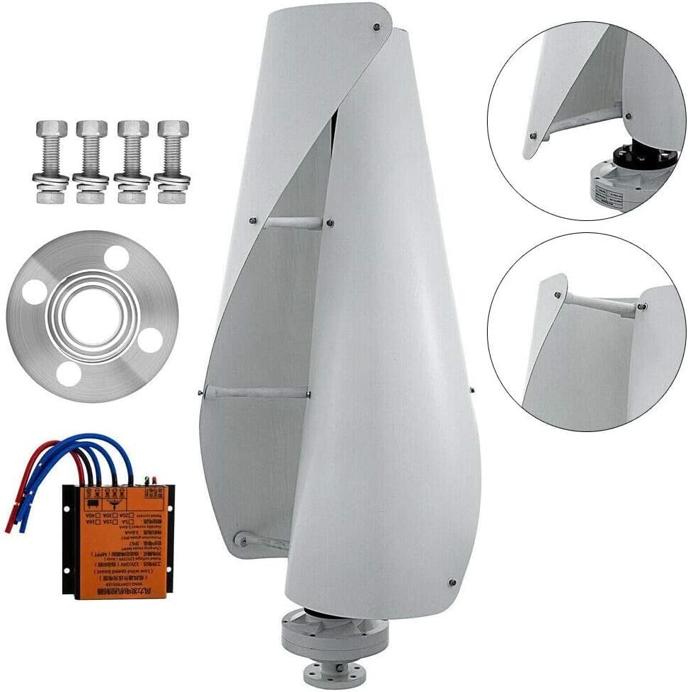 24v,Low Noise 16000W Portable Vertical Wind Power Turbine Generator Kit-12V-220V Home Wind Energy Ind Speed of 2.5M/S To Start(With Controller)