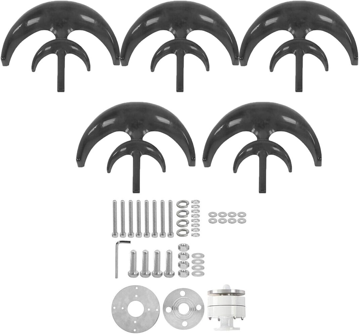 3000W Wind Turbine Kit 12v 24v 48v Vertical Axis Wind Turbine with Controller and 100W*2 Solar Panels Home Wind and Solar Hybrid System (Color : Black, Size : 24V)