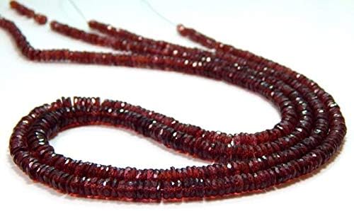 13 inch natural beads strand of 6.6x4mm faceted tyre mozambique garnet gemstone beads for DIY jewelry - necklace, bracelet, earring, ring.
