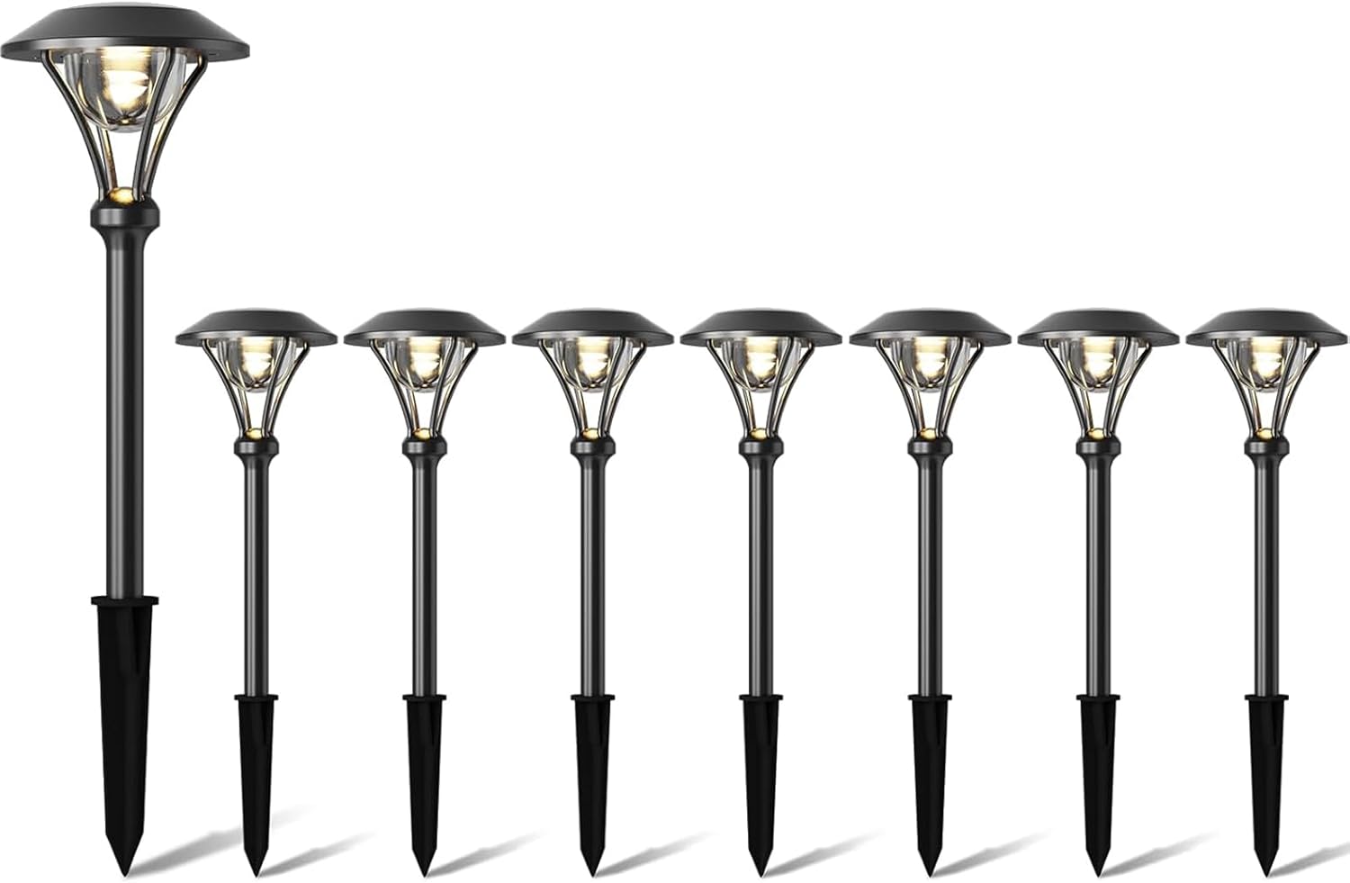 VenusManufacturing LED Low Voltage Celestial Path Lights Outdoor Landscape Lighting 1 Watt Pathway Lighting with Connector & Stake for Yard Driveway Garden 8pack