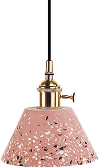 Metal Lamp Holder Terrazzo Chandelier Lampshade, Industrial Modern Style Pendant Lamp, E27 Screw Single Head Lighting Fixtures,Bar Shopping Mall Clothing Store Hanging Light
