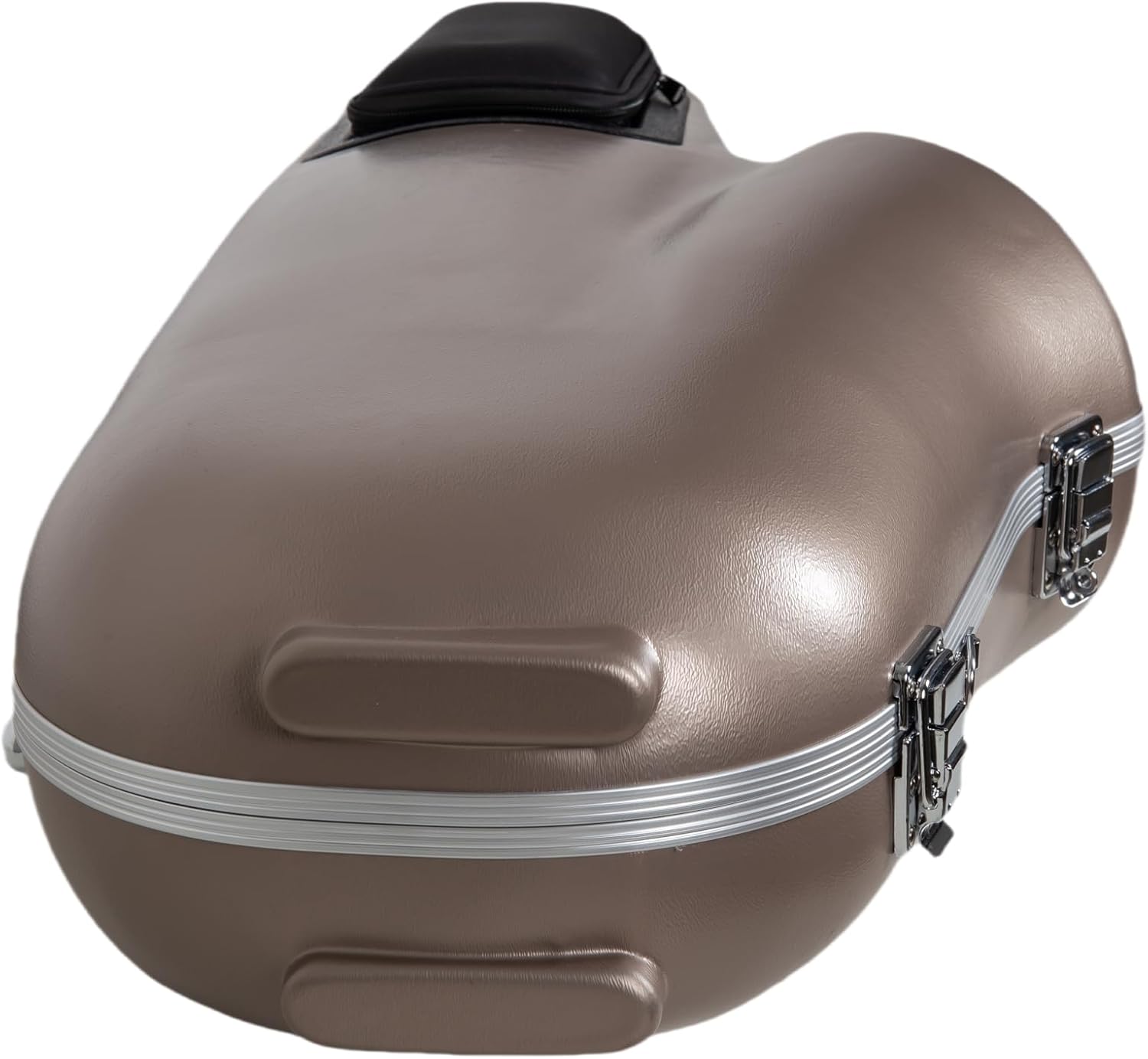 Crossrock ABS Tenor Saxophone Case – Contoured Champagne Finish, Burgundy Velvet Interior, Accessory Pocket, Security Lock & Detachable Strap