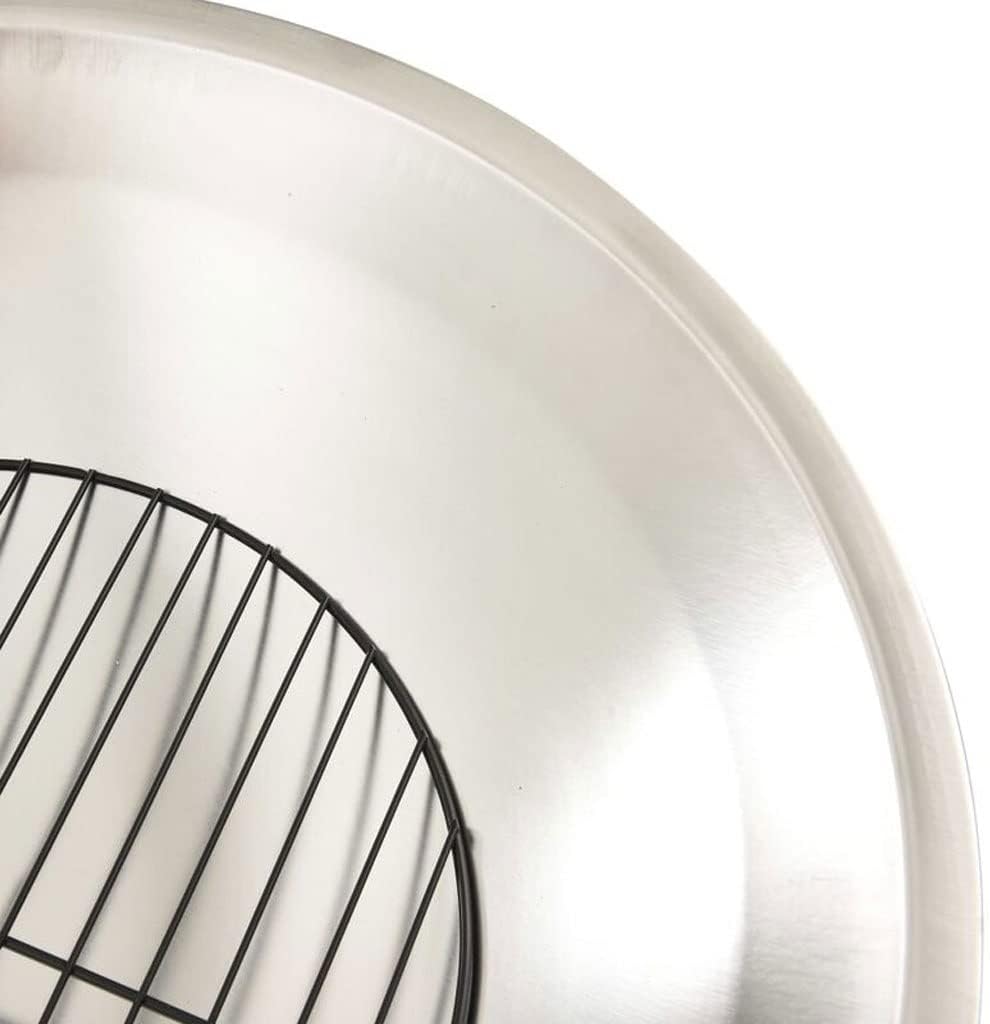 BBQ Grill Outdoor 22''fire Pit Outdoor Wood Burning Firepit Bbq Grill Steel Fire Bowl with Spark Screen Cover and Poker,for Camping Beach Backyard