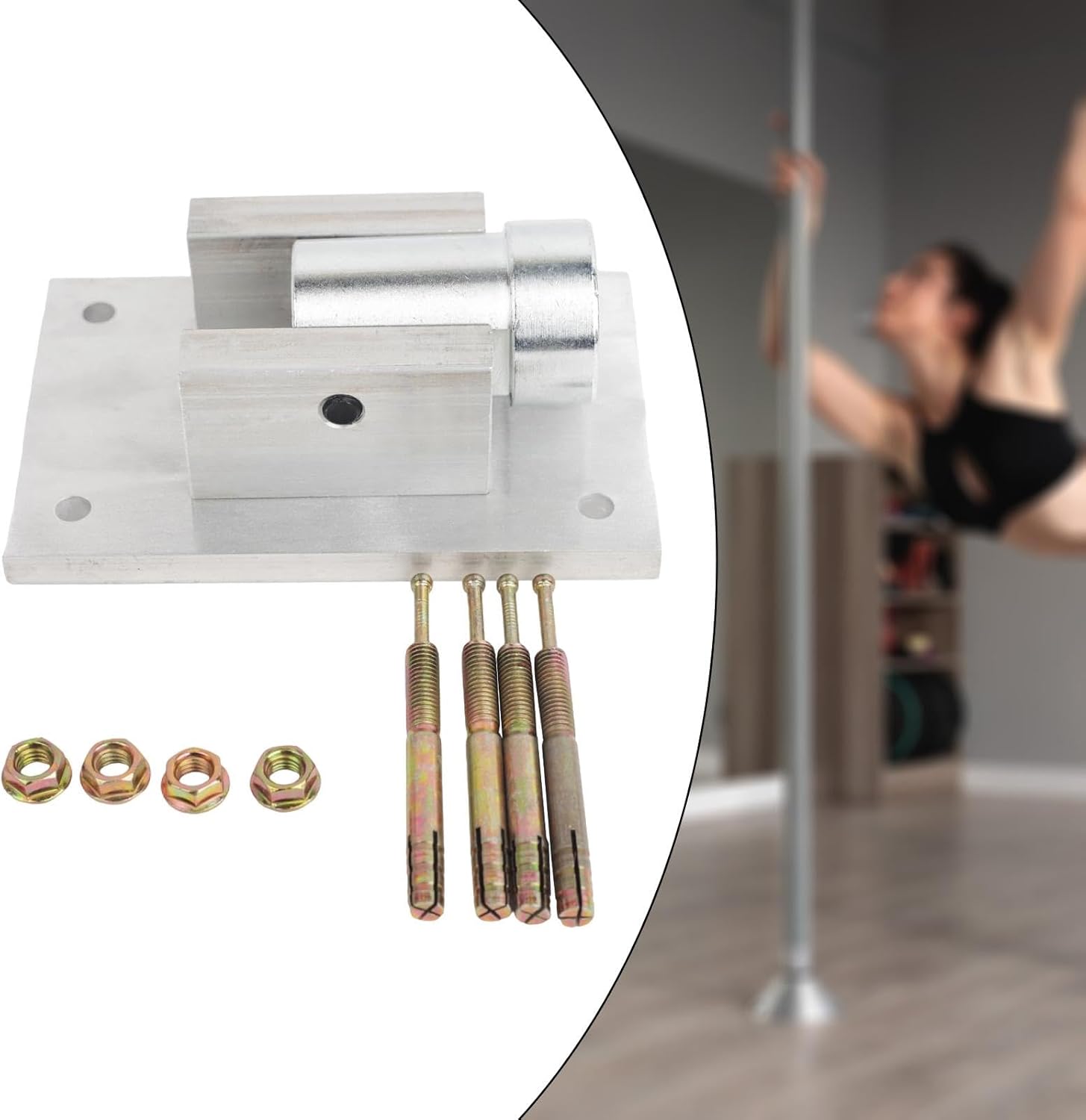 YIJU Pole Dance Fixed Plate Universal Attachment Pole Dance Accessory for Slanted Ceilings Rectangular Top Plate Ceiling Mounted