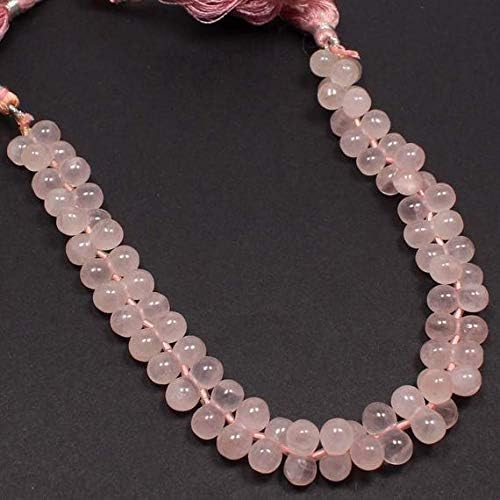 natural rose quartz faceted roundel drops-finest beads 6 * 12 mm
