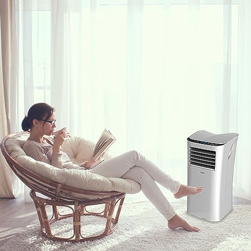 HomePointe S2 Series 5,000 BTU Portable Air Conditioner Corded Electric Cooling Fan Unit with Window Exhaust Kit for Home and Office Room Use