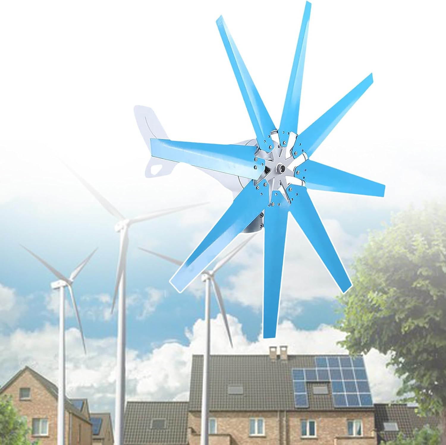48V Small Wind Turbine Generator Kit for Home & Farm, Outdoor Wind Power System with Charge Controller, 12V/24V/48V, Eco-Friendly Renewable Energy Solution, Efficient Power Generation