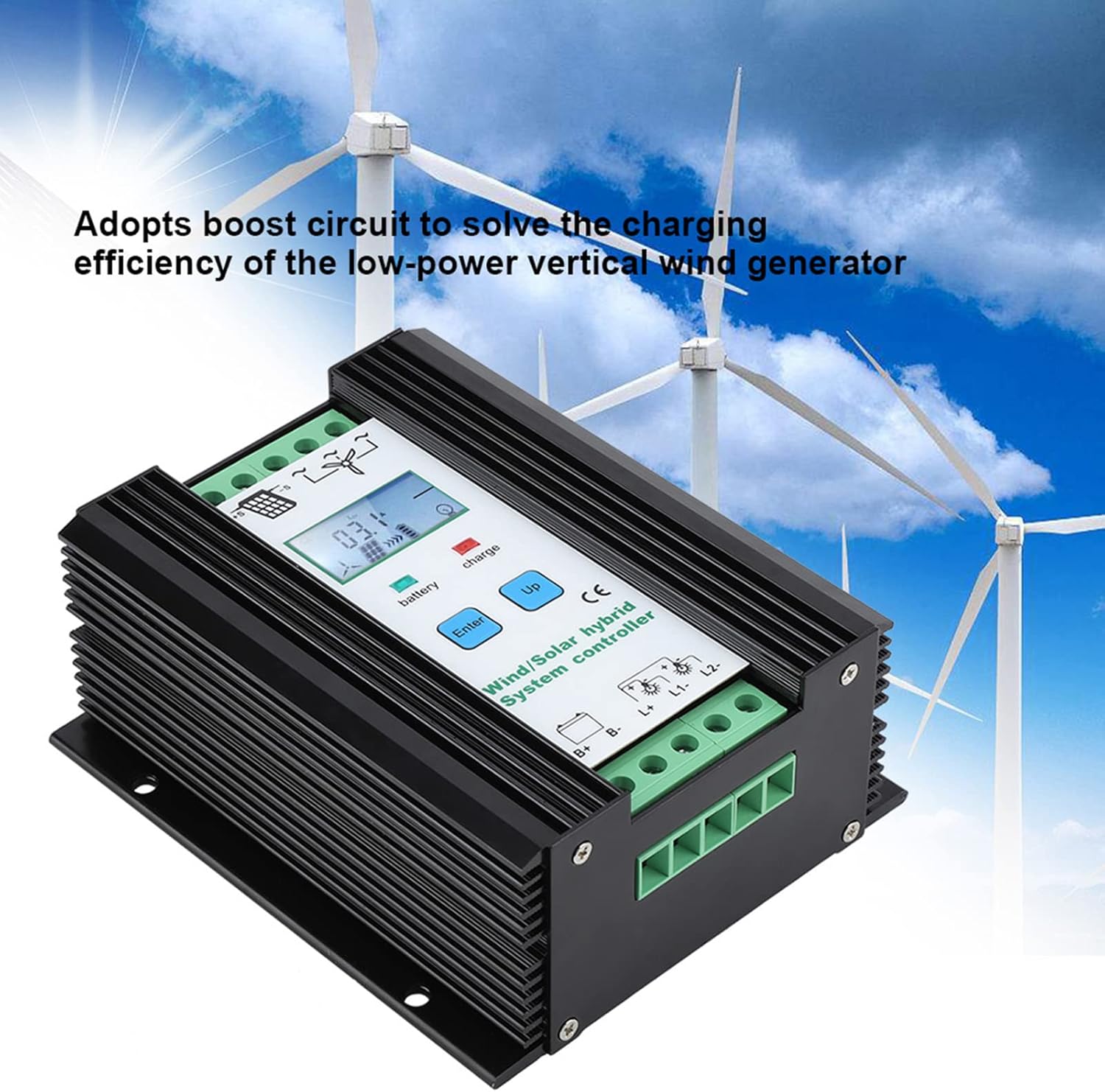 Wind and Solar Energy Hybrid Controller, Digital Intelligent Boost Charging Regulator, 50A 12V 24V - High Efficiency Digital Control, Built - in Protection Features, Ideal for