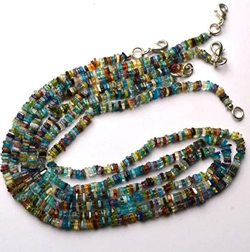 1 strand natural 16 inch stands extremely super finest, multi color multi stone square chips shape smooth beads shape 2.5 to 3 mm