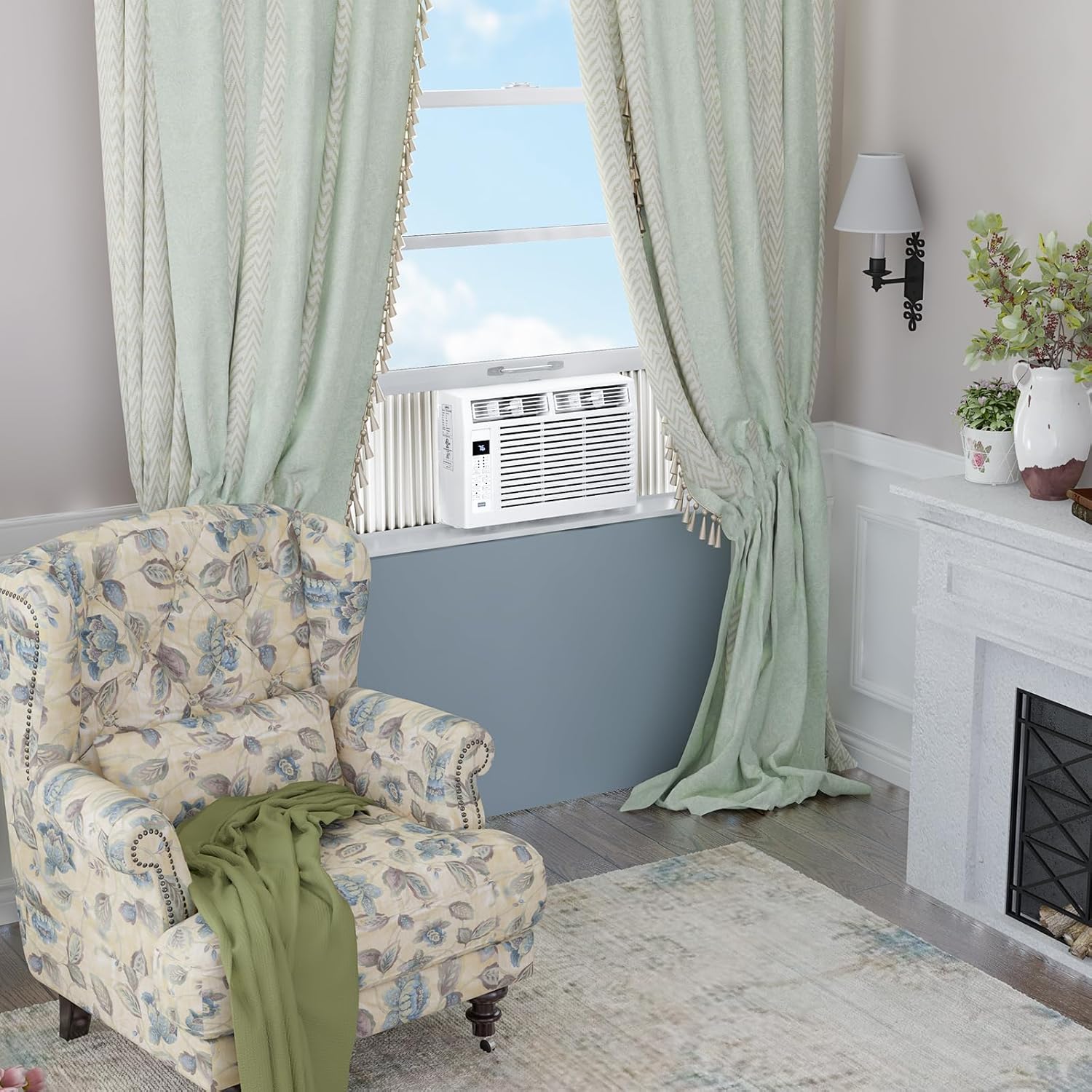 Window Air Conditioner 6,000 BTU, Window Type AC Unit with Cooling, Dry Mode, 4 Fan Speeds, 24-H Timer, Sleep Mode, Cooling for 250sq.ft Bedroom, Living Room, Office