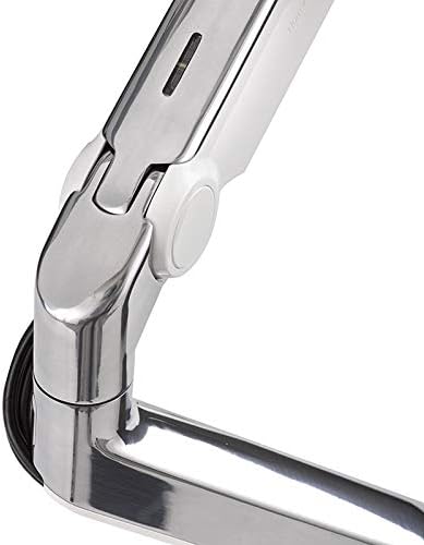 Humanscale M8 Adjustable Articulating Computer Monitor Arm - Bolt Through Mount with Base - Silver with Gray Trim