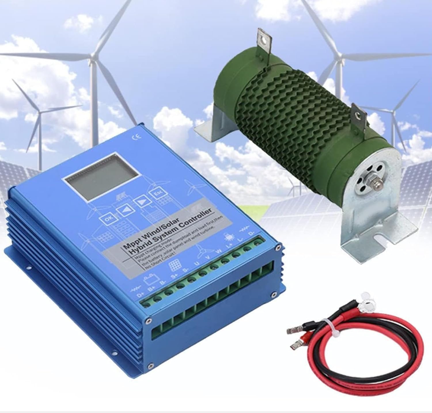 48v, LCD Wind and Solar Complementary MPPT Charge Controller, 8000W Household Wind Turbine Controller 12V 24V 48V 220V Household Lighting Equipment Automatic Controller