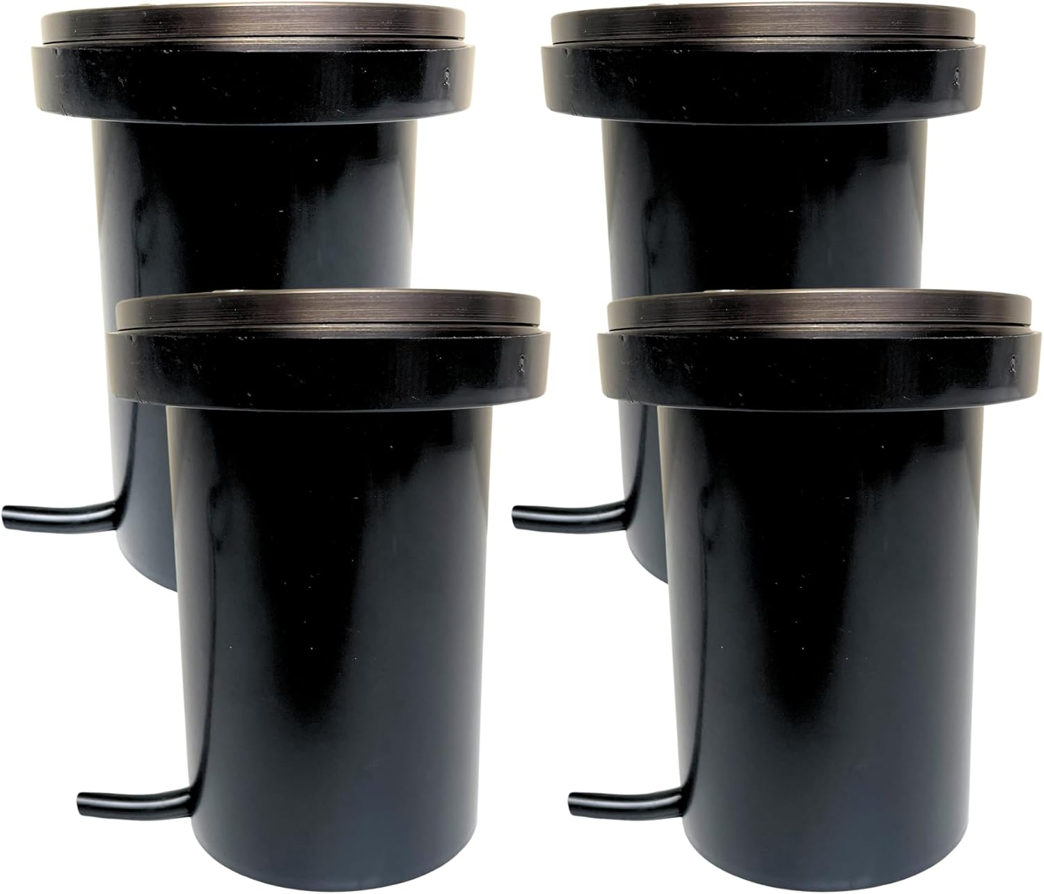 Top Notch In-Ground Well Light Fixture with Solid Brass Cover (Flat), Oil Rubbed Bronze Finish, Halogen and LED Bulb Compatible, Outdoor Landscape Lighting (4 Pack)