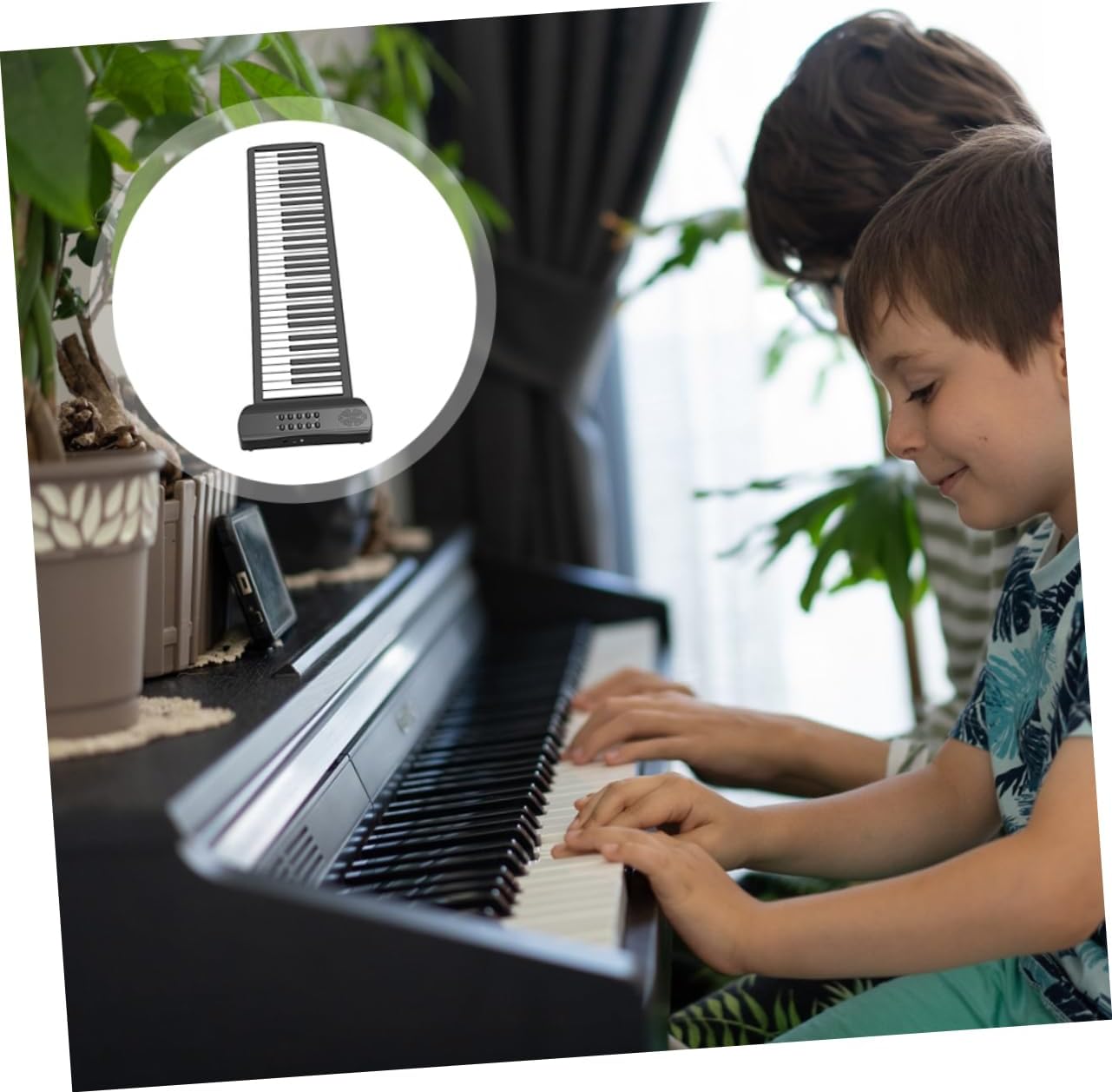 TOYANDONA Portable Key Hand Roll Piano Flexible Design High-fidelity Sound for Beginners Travel-friendly Electronic Keyboard for Music Practice and Learning