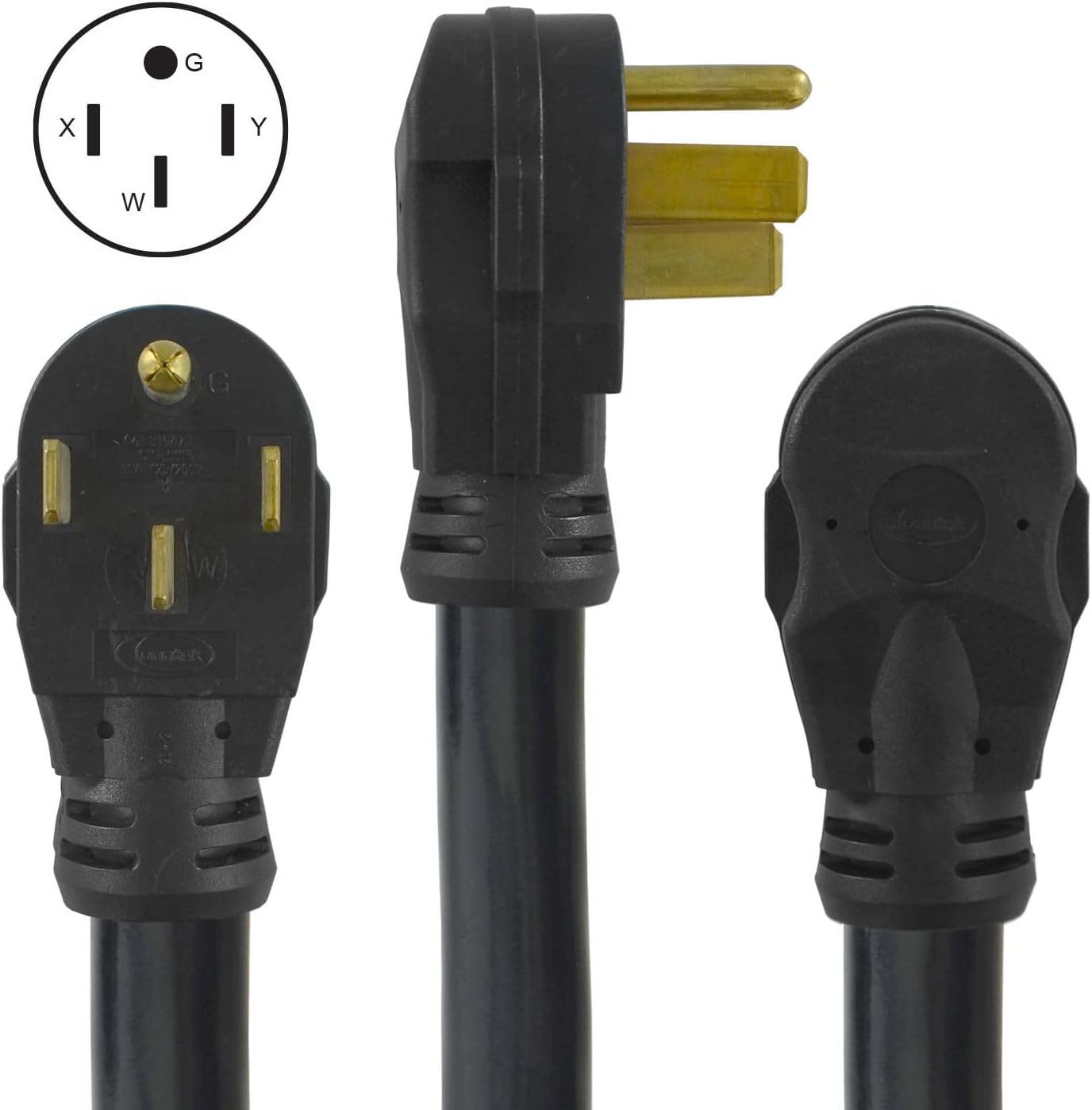 Conntek 1450SS2-15 50 Amp Temp Power Generator Cord, 15 Feet, Black