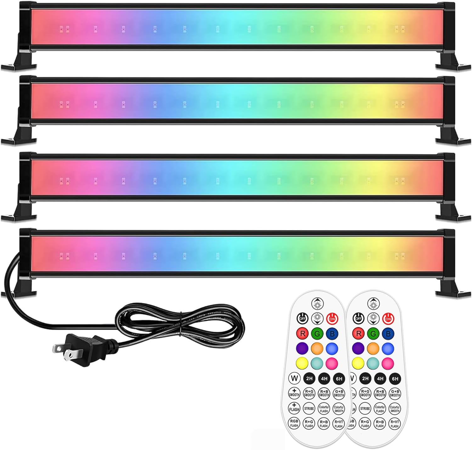 MEIKEE 25W RGB Wall Wash Lights, RGBW Color Changing Washer Strip Lights Outdoor, IP66 Waterproof LED Stage Light Bar for Christmas Halloween Party Landscape (4 Pack)