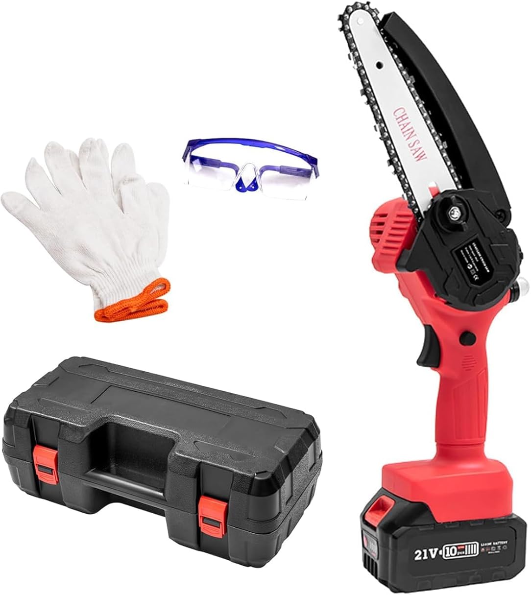 CAJUCA Mini Chainsaw Cordless Battery Powered Handheld Chainsaw with 2 Batteries Portable Electric Chainsaw