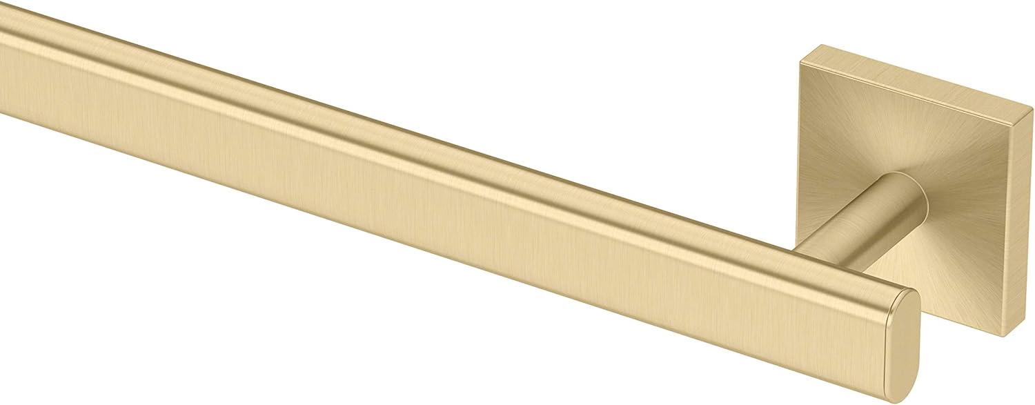 Gatco 4060A Elevate, Towel Bar, 30”, Brushed Brass/Wall Mounted 30 Inch Towel Holder for Bathroom