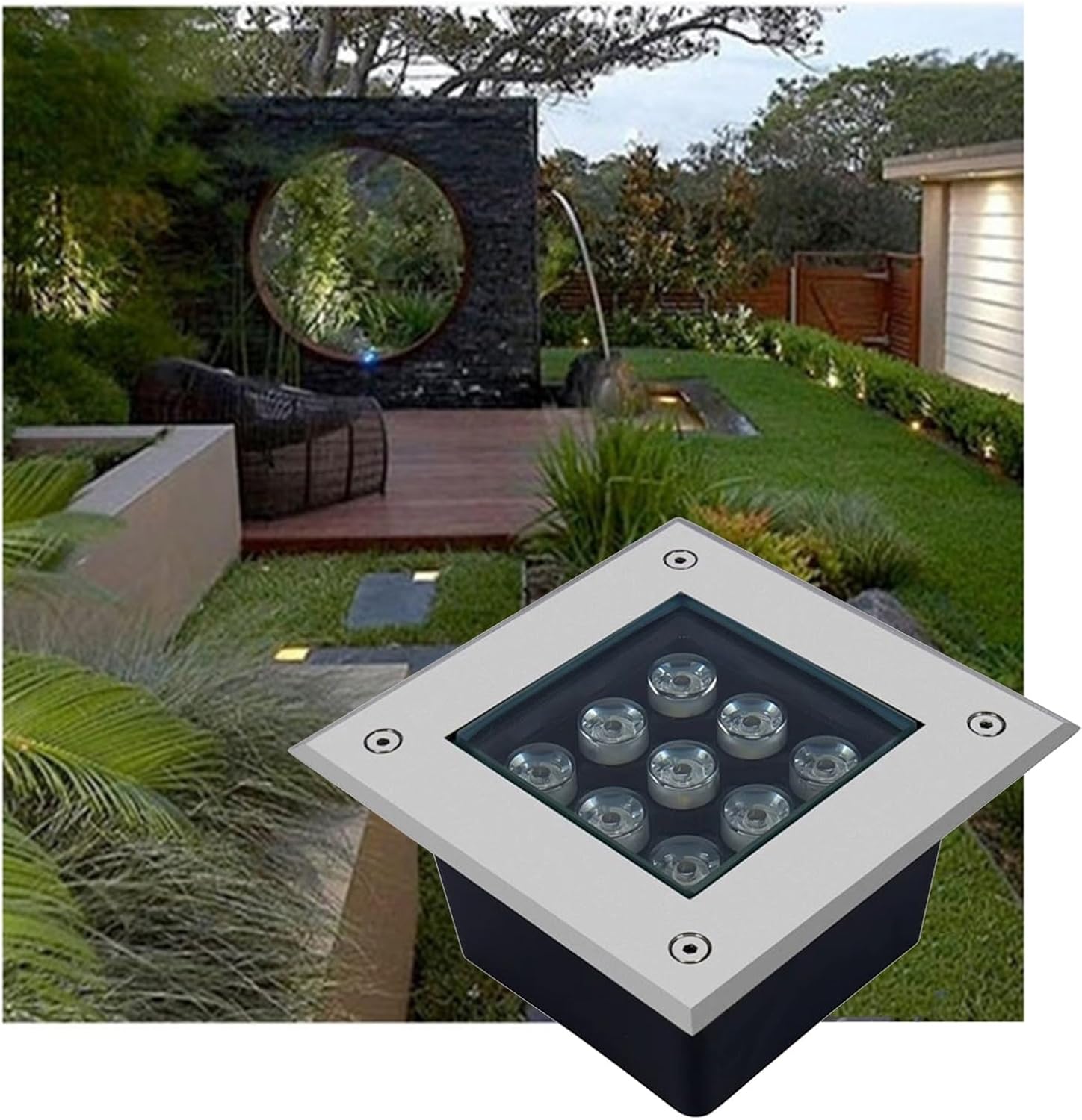 Outdoor Ground Light Garden Buried Lights IP66 Waterproof AC85-265V LED Underground Light for Pathway Yard Lawn Patio Walkway Square Landscape Lamp