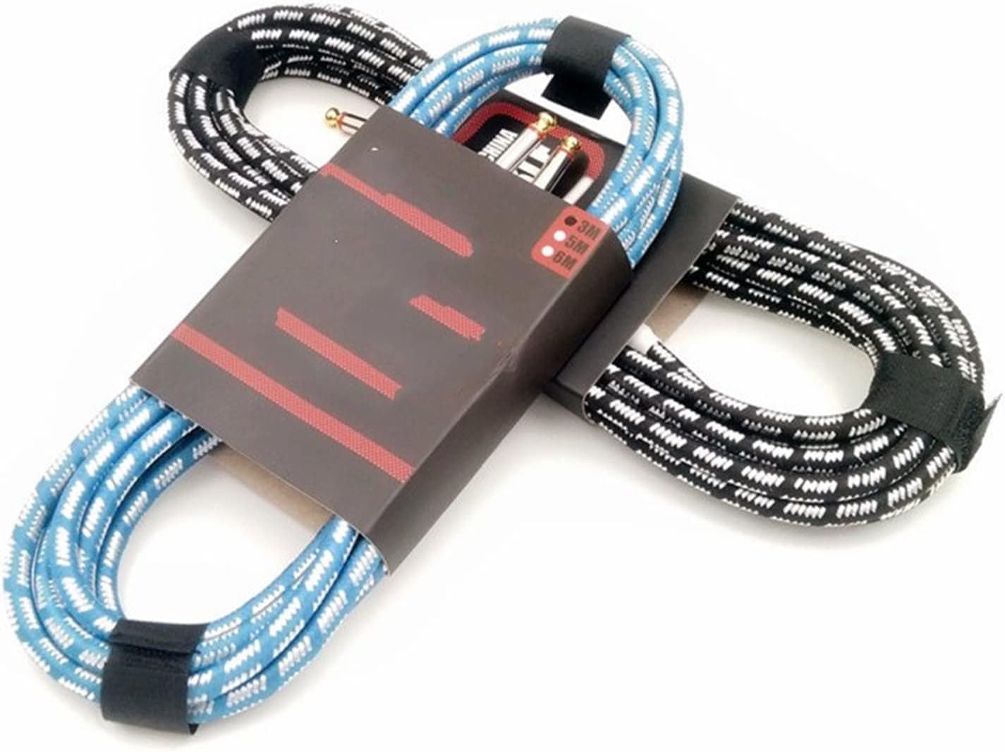 Electric Guitar Cable Wire Cord No Noise Shielded Bass Cable for Guitar Amplifier Accessories Guitar Interface Audio Cable (Color : Blue, Size : 10M)