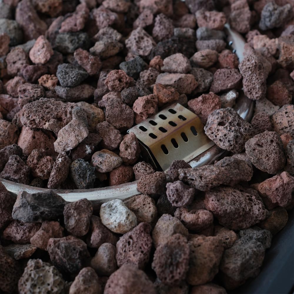 Outdoor Propane Fire Pit Table, Square Stonecrest Gas Fire Pit for Patio, Concrete 50,000 BTU Propane Fire Table with Lava Rocks, Waterproof Cover, Magnesium Oxide Wood Grain Finish