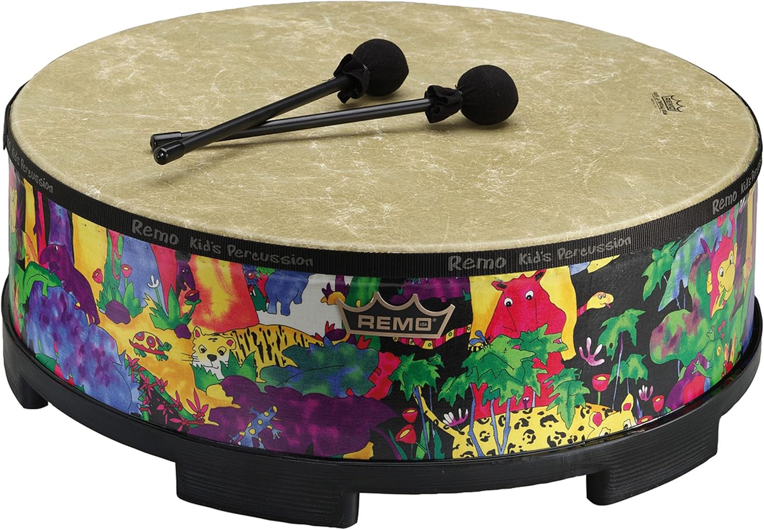 Remo KD-5822-01 Kids Percussion Gathering Drum - Fabric Rain Forest, 22