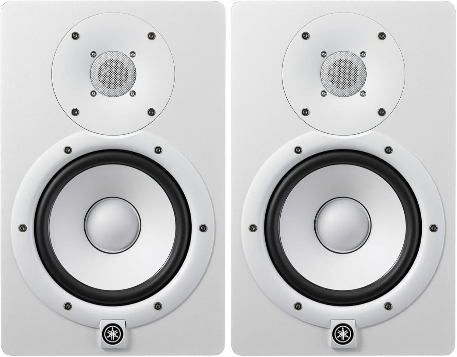 YAMAHA HS7W 6.5-Inch Powered Studio Monitor (White, 2-Pack) Bundle (2 Items)