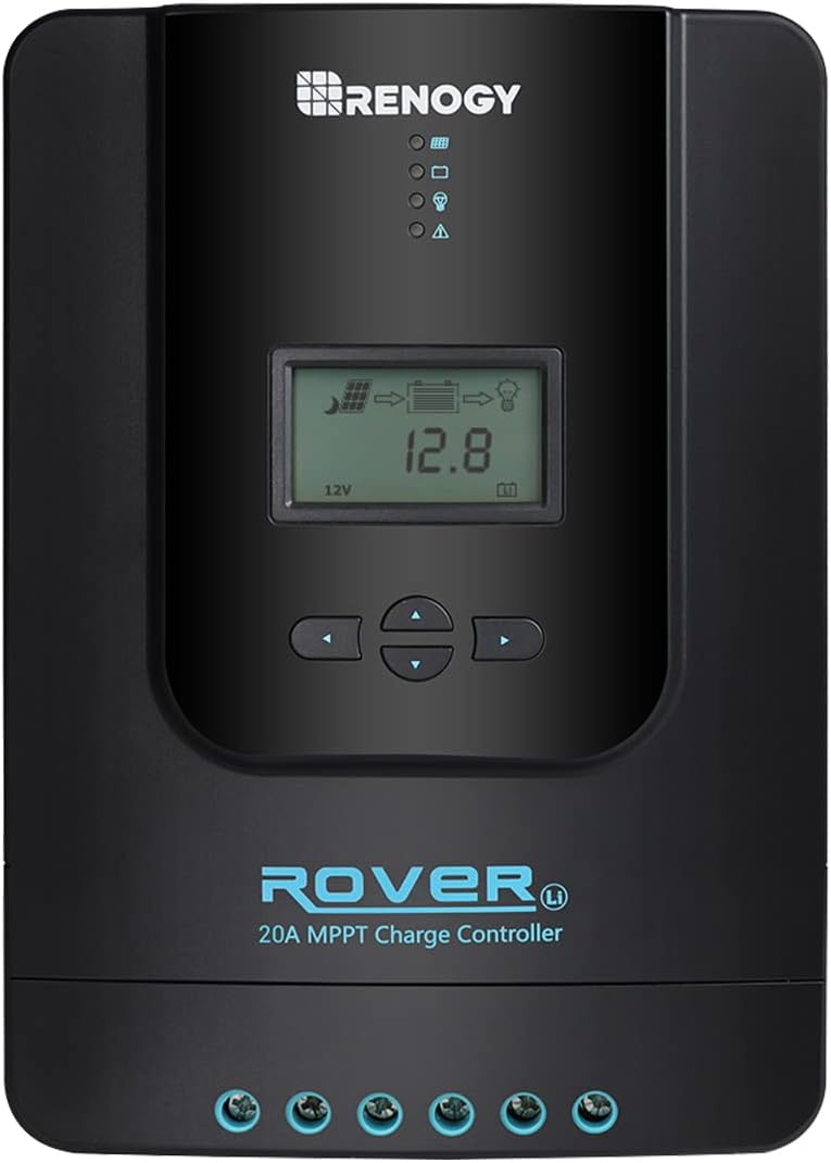 Renogy Rover 20A 12V/24V Auto DC Input MPPT Solar Charge Controller with Bluetooth Module