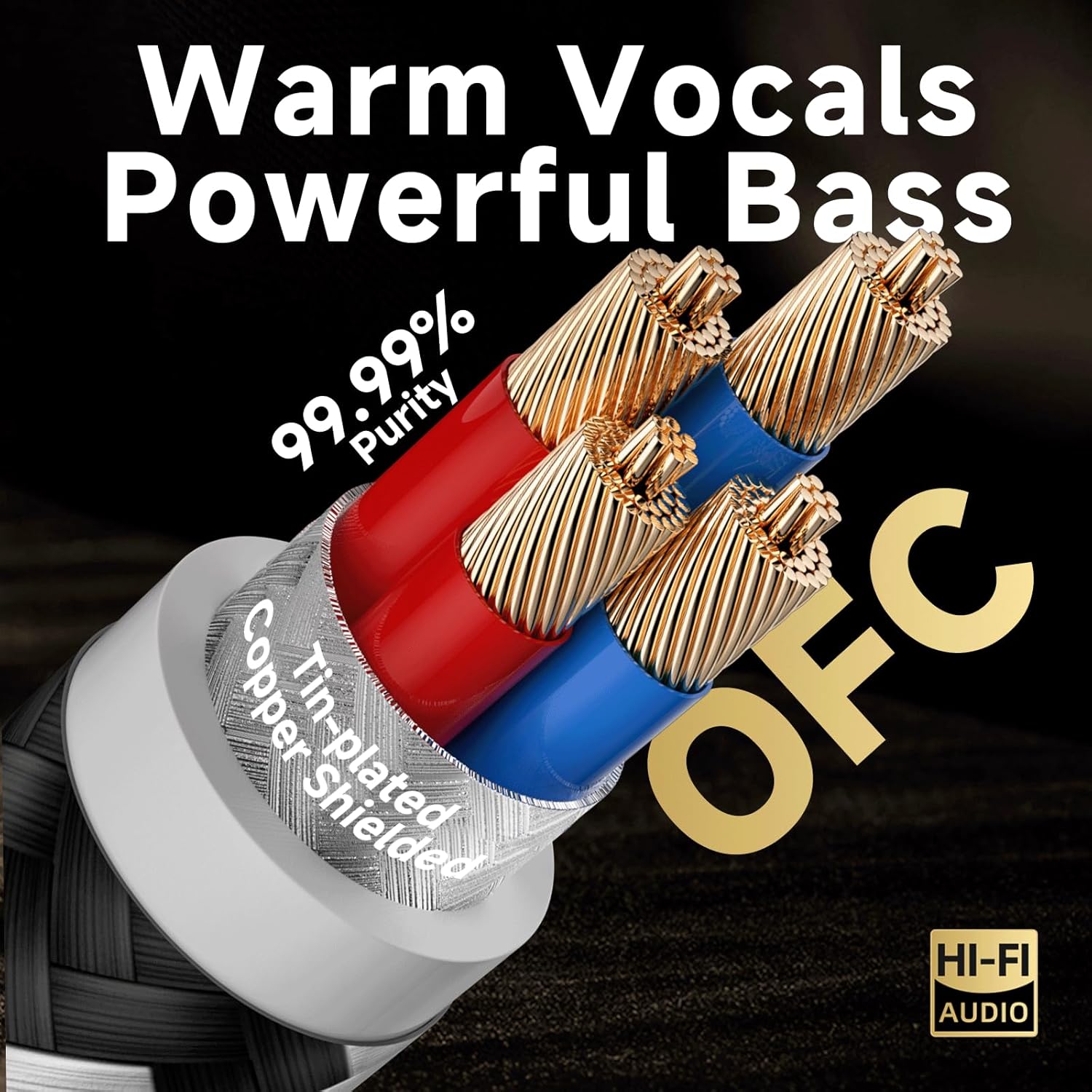 TODN Balanced XLR Microphone Cable for Audiophile with OFC Core, Carbon Fiber Shell, Male to Female 3-Pin Mic Cables for Speaker/Amps, 4.9ft/1.5m