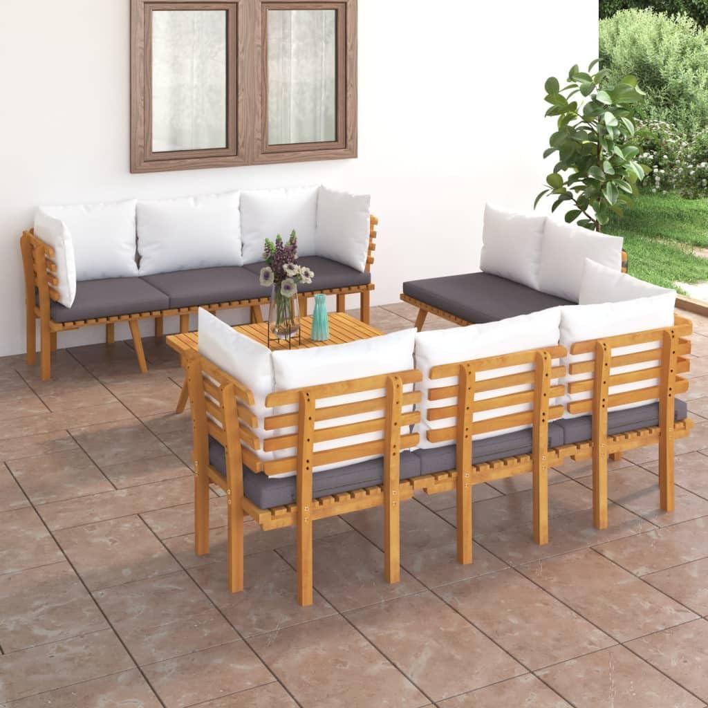 8 Piece Patio Lounge Set with Cushions Solid Acacia Wood,Premium Acacia Wood Patio Lounge Set with Cushions for Relaxation and Comfort Patio Furniture Sets, Outdoor Furniture Sets