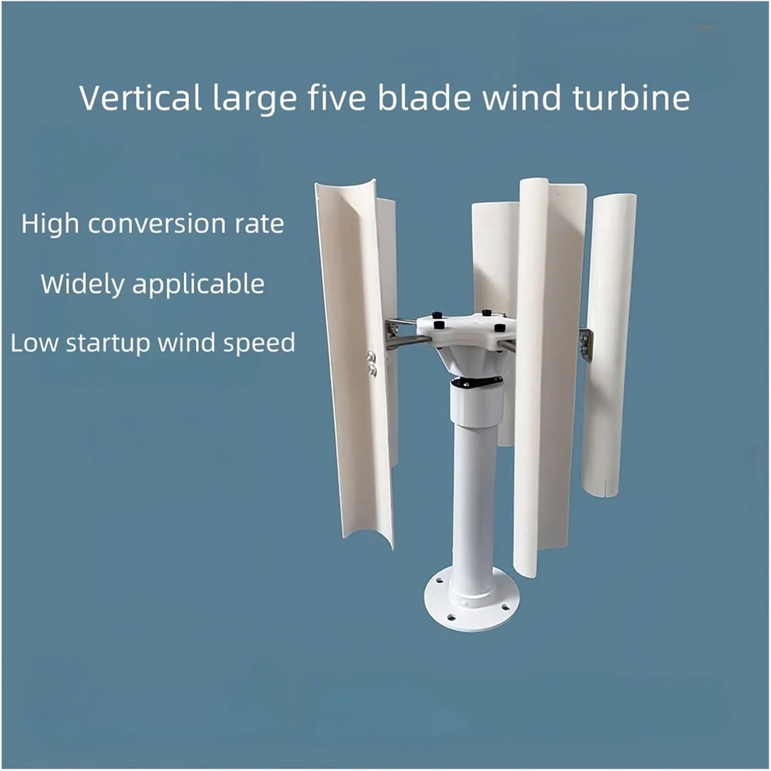 DIY Vertical Five-Blade Wind Generator Model Three-Phase Permanent Magnet Brushless Generator Low-Speed Windmill Outdoor for Physical Power Generation Experiment