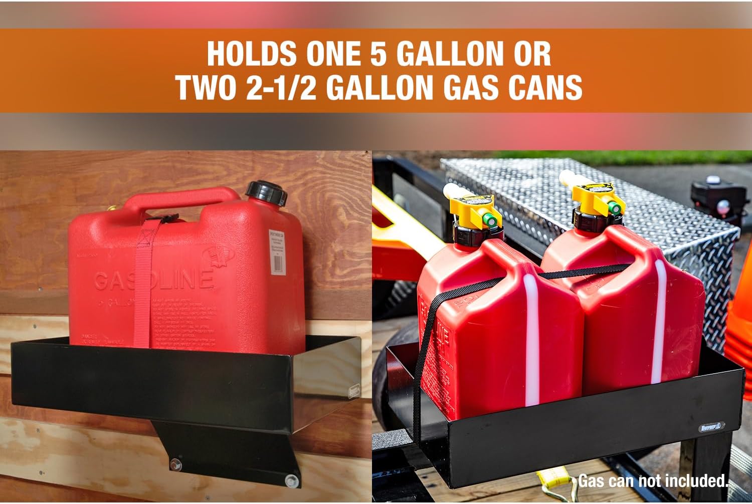 Buyers Products LT30 Gas Container Rack for Open & Enclosed Landscape Trucks and Trailers, 2.5/5 Gallon Can Holder, Made In The USA, Landscape Trailer Accessories, Lawn Care Equipment, Landscape Tools