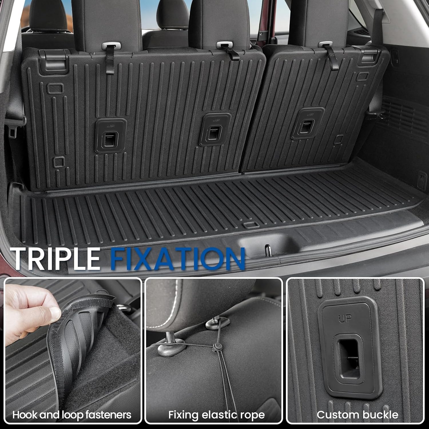 Floor Mats Cargo Mat Set for 2022-2025 2026 Nissan Pathfinder 7/8 Seats Car Mat Accessories, All Weather TPE Cargo Liner Backrest Mat Trunk Lower Mat Door Sill Protectors(Floor Mats Set)