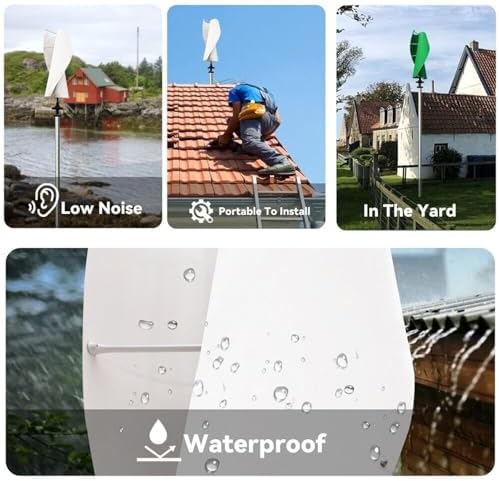 2000W/4000W/8000W/10000W Wind Turbine Generator Kit - 12V/24V/48V Off-Grid System with Hybrid MPPT Charge Controller, Low Noise Maglev Design, Ideal for Garden Lighting