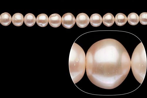 White Pearl Beads, B Grade Well Luster and Shine, Natural Color Cultured Freshwater Pearls, Potato 14-12.5mm