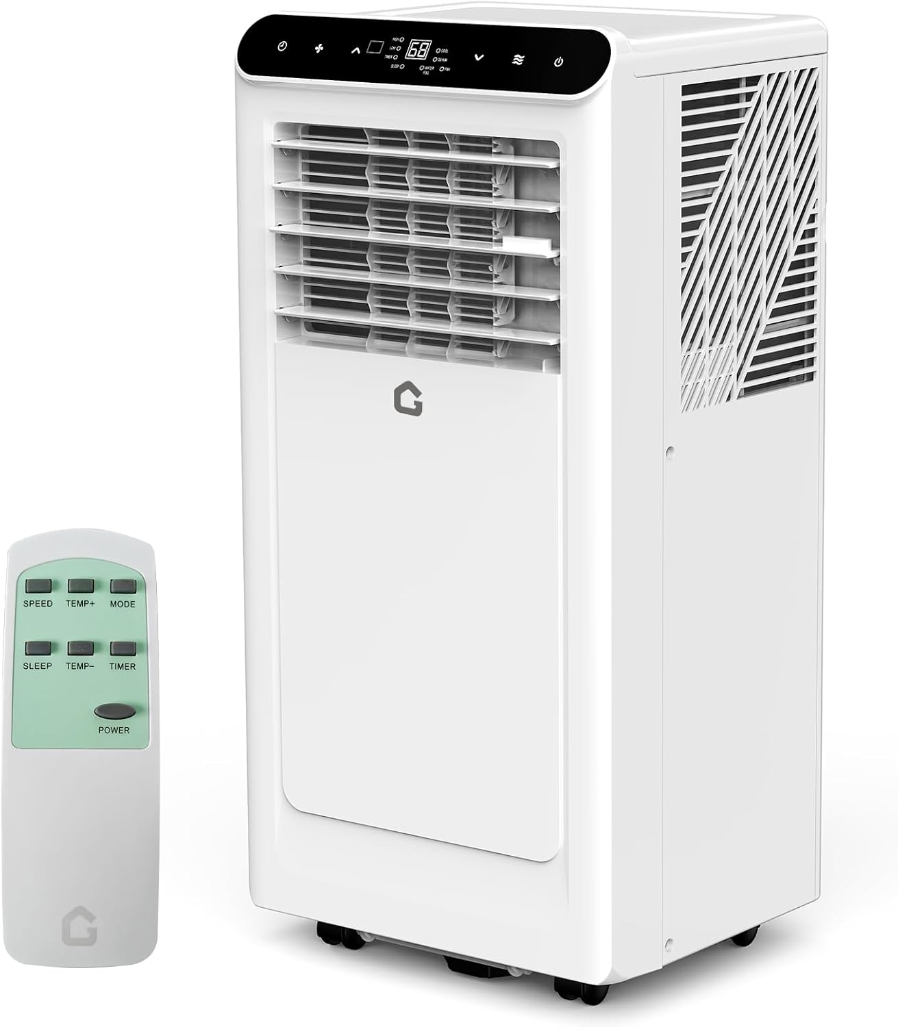 8,000 BTU Portable Air Conditioner, 3-In-1 Portable AC Units for Rooms with Dehumidifier, Fan, Room Air Conditioner Cools Up to 350 Sq.Ft., Remote Control, Auto Swing, Windows Kit Included, White Top