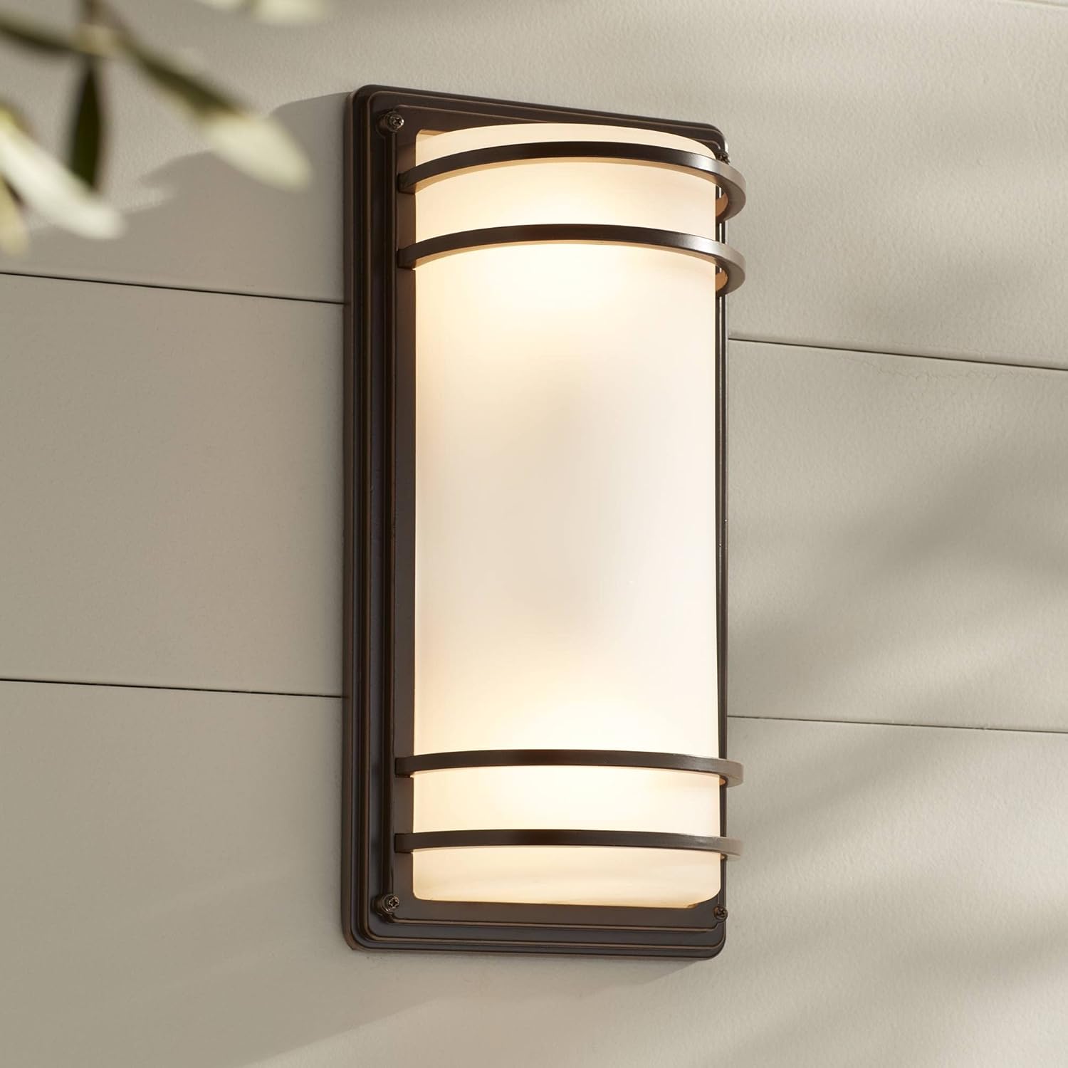 John Timberland Habitat Modern Industrial Outdoor Wall Light Fixture Rubbed Bronze Steel 16