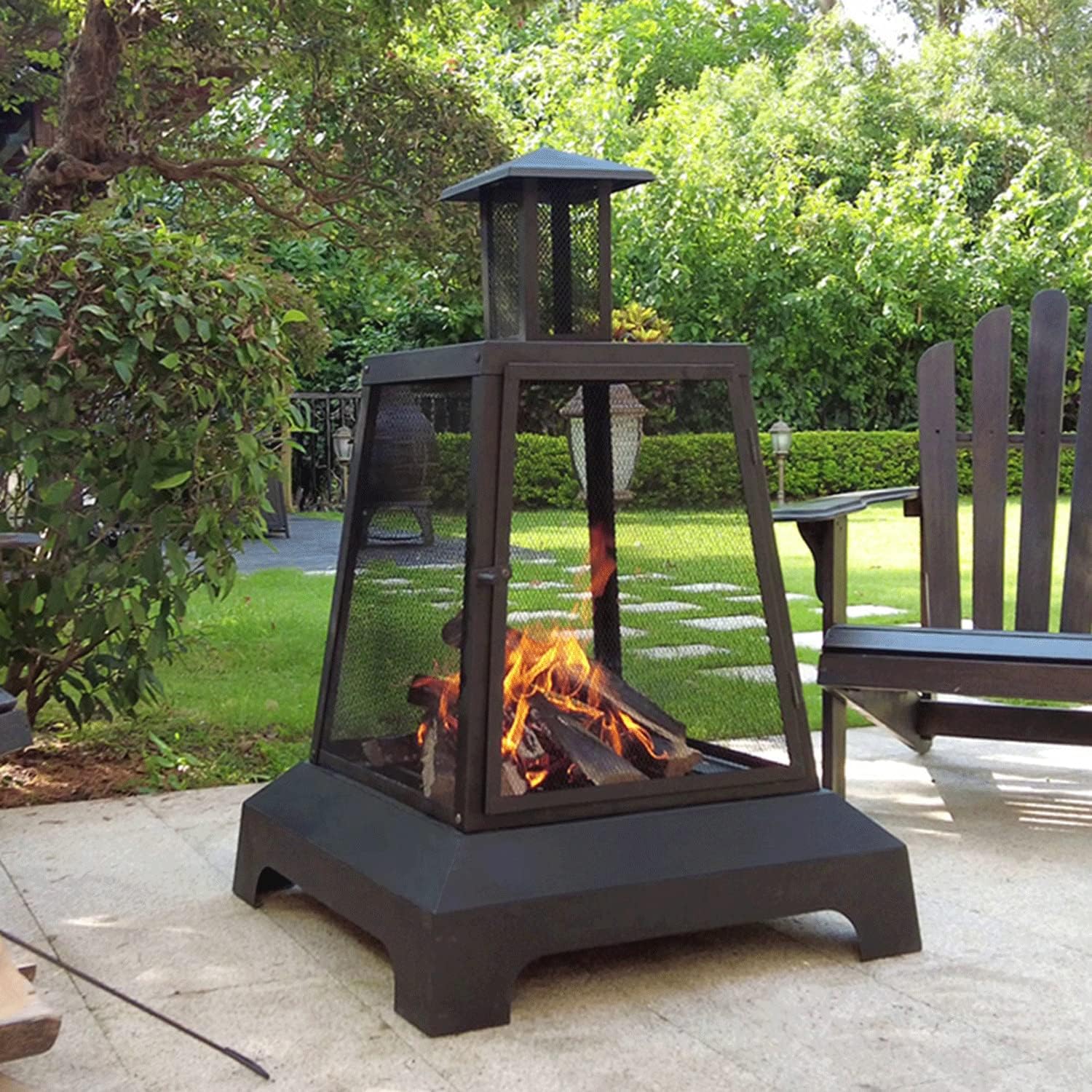 Wood Stove,Firepit,Outdoor Wood Burning Firepit,Bonfire Fire Pit,28in W×42in H,Smokeless Fire Pit,for Wood Burning and Low Smoke Great Camping Stove