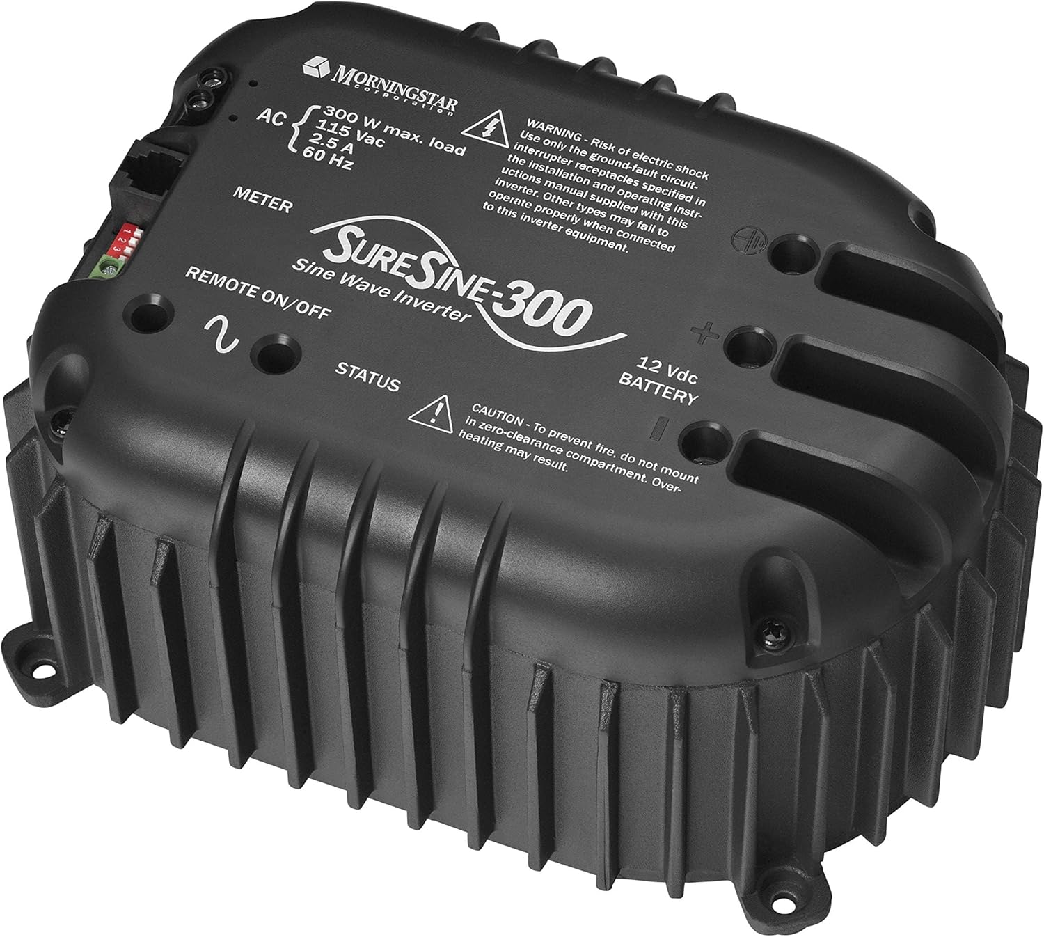 Morningstar SureSine Classic 300W Pure Sine Wave Inverter (SI-300-220V) - DC to AC Converter, 12VDC, 220VAC, 50Hz - for Residential, Mobile, and Industrial Solar/Non-Solar Systems