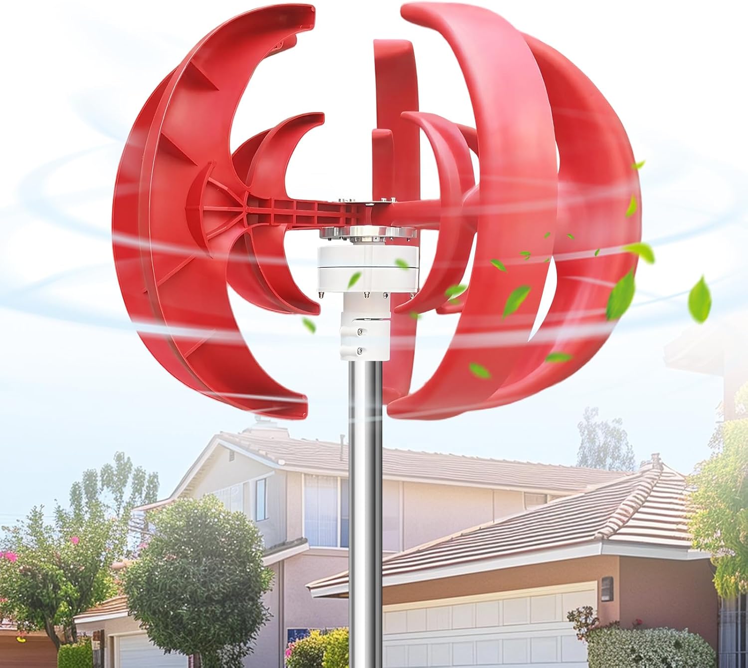 12V Vertical Wind Turbine Generator - Efficient Wind Motor with Controller, Rust-Proof Nylon Fiber Blades for Boat RV Cabin Patio Off-Grid Use​