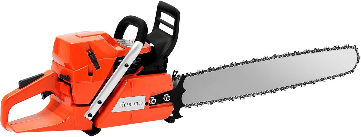28 Inch 71CC Gas Chainsaw, 2-Stroke 10000rpm Handheld Cordless Gas Powered Chainsaw with Air Cooling, for Tree Wood Cutting