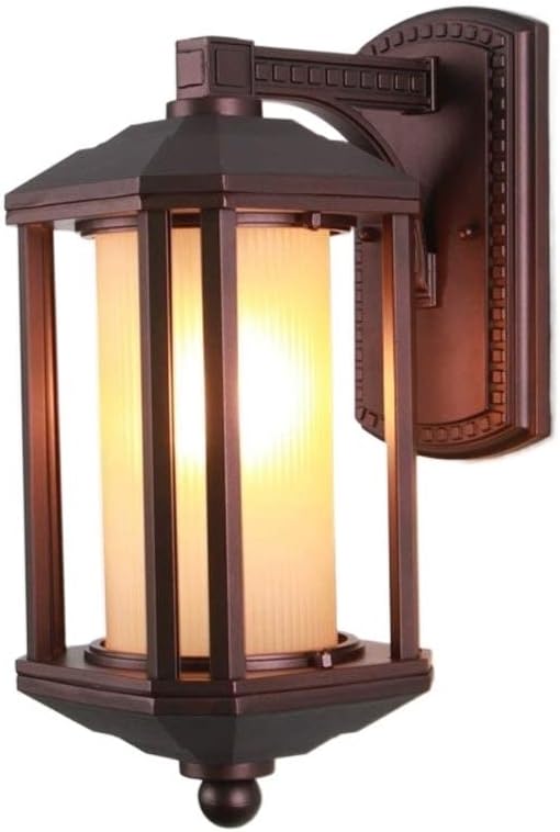 Wall Lamps, Wall Sconce V-intage Style Wall Mounted Metal Lantern Holder with Glass Lighting Fixture for Indoor Outdoor Home Garden Hallway Decor Bedside Reading Lamp