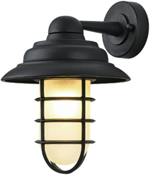 Exterior Light Fixtures Wall Mount Wrought Iron Wall Lamp E27 IP55 Waterproof Porch Light Wall Lighting Fixtures Outdoor Garage Lights for Garden,Patio,Balcony,Carriage,Villa(Black)