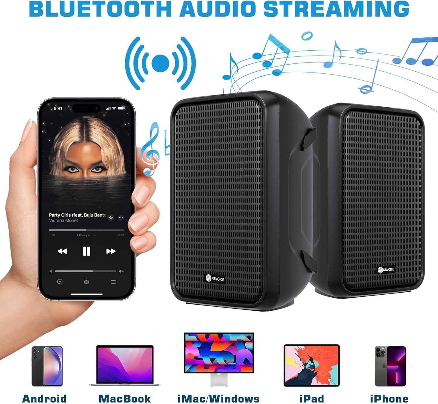 Professional Portable All-in-One Integrated 2-Way PA System Fixed Setup, Suitcase Design w/ 8-Channel Mixer, 2 Speaker Stands, Bluetooth, Mic for Performances, Presentations