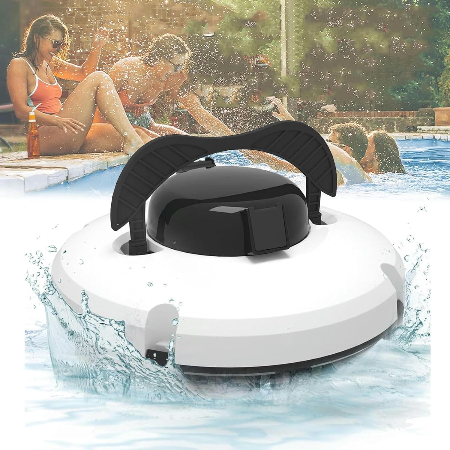 Cordless Robotic Pool Cleaner, Fully Automatic Robotic Swimming Pool Cleaner, Wall Climbing Underwater Cleaner with Smart Navigation and 5200mAh Battery
