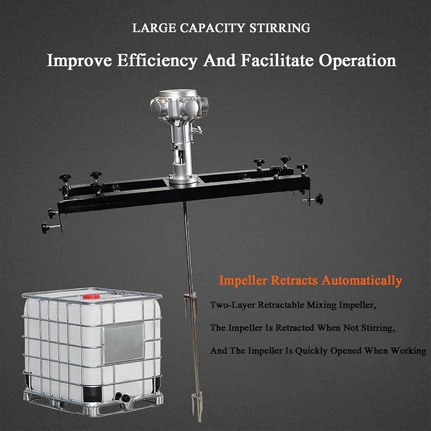 Electric Tank Mixer Machine, Pneumatic Mixer Air Agitator, Paint Stirring Machine, for Paint Dye Hydrosol Mixing